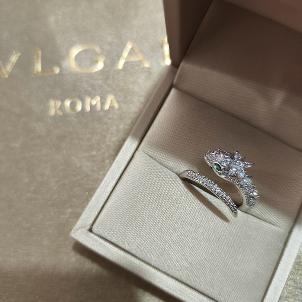 Bvlgari Diamond-Encrusted Snake Ring
